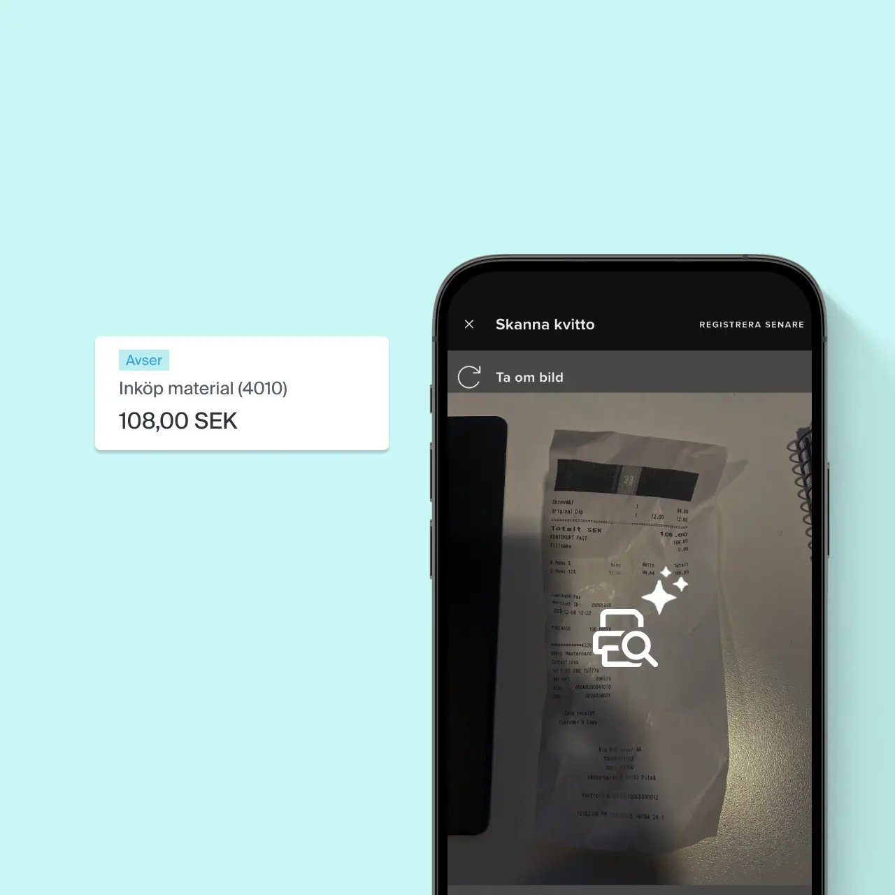 App för att fota, skanna och registrera kvitton