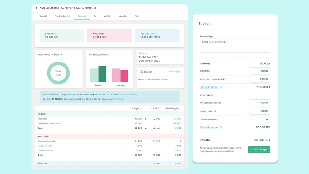 Projektekonomi, projektbudget och projektkalkyl 
