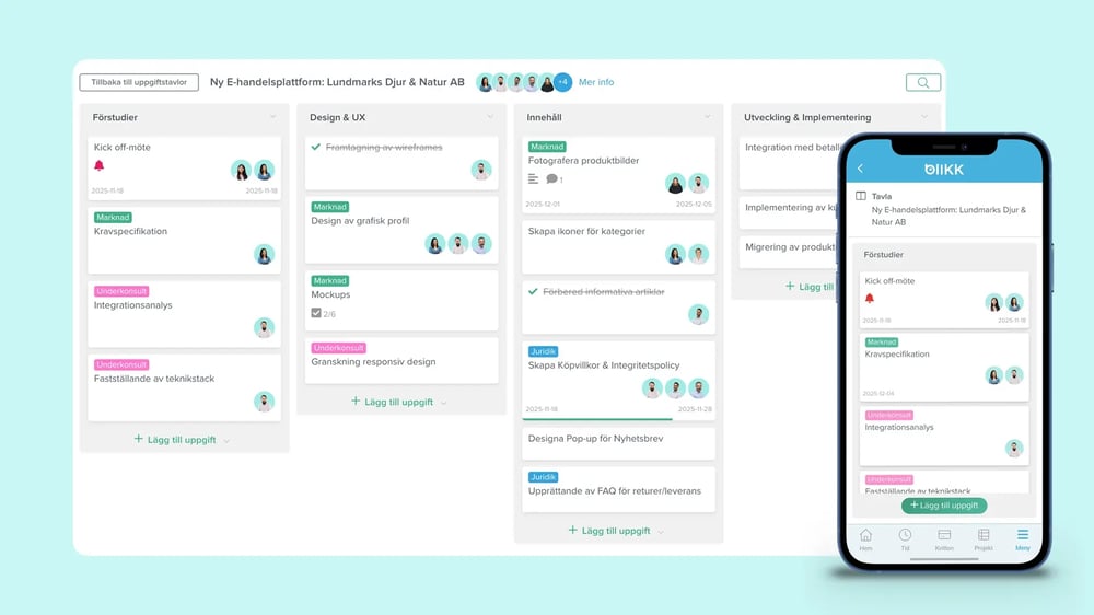 Samarbeta i uppgiftstavlor för en smidig projektkommunikation