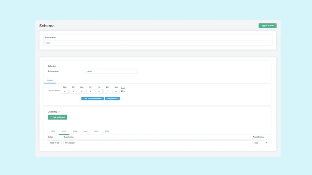 Tidrapportering anställda
