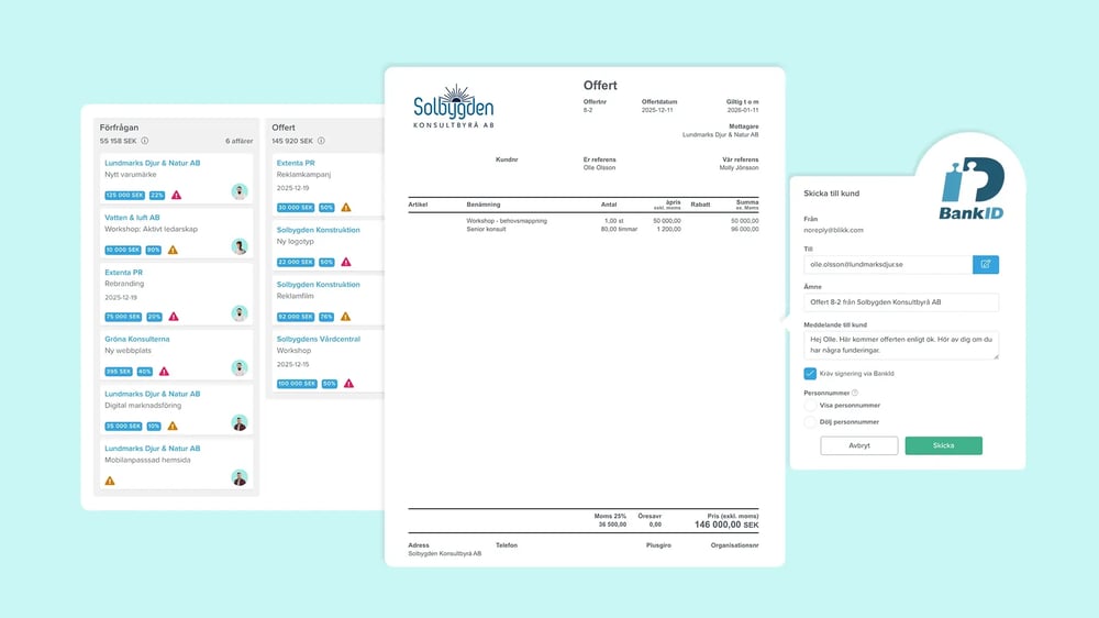 Offertverktyg med e-signering